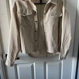 SHEIN Light Tan Corduroy Utility Jacket